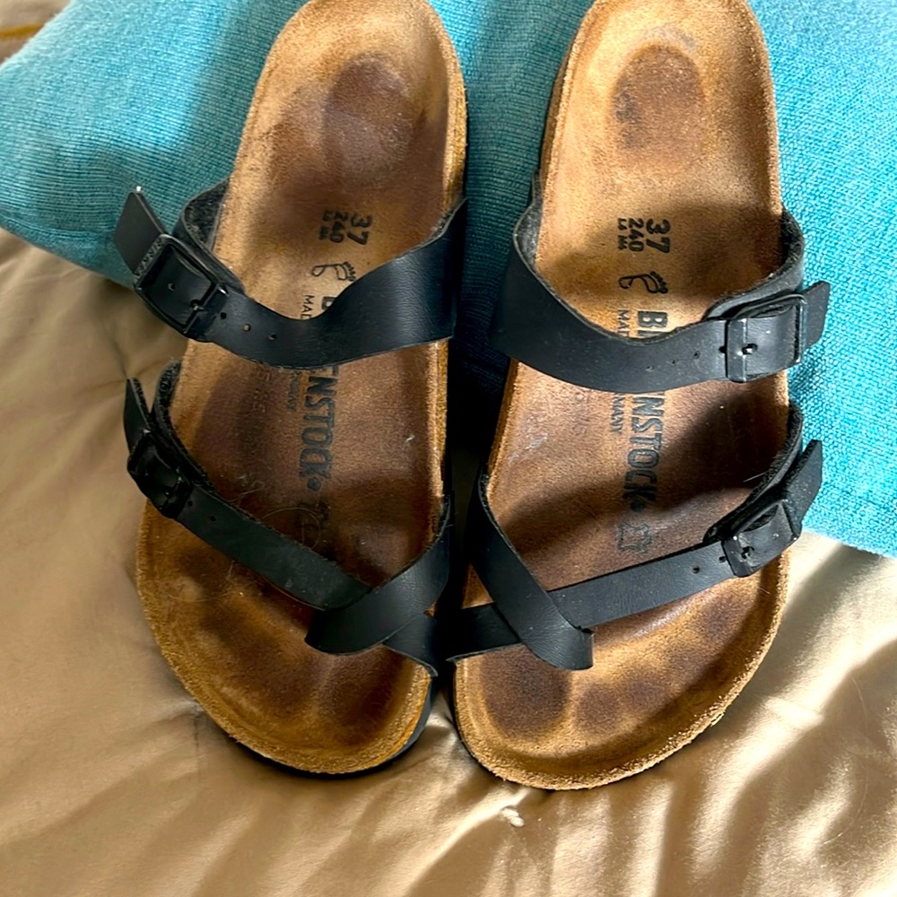 Birkenstock Mayari sandal, sz 37, black, worn a few times